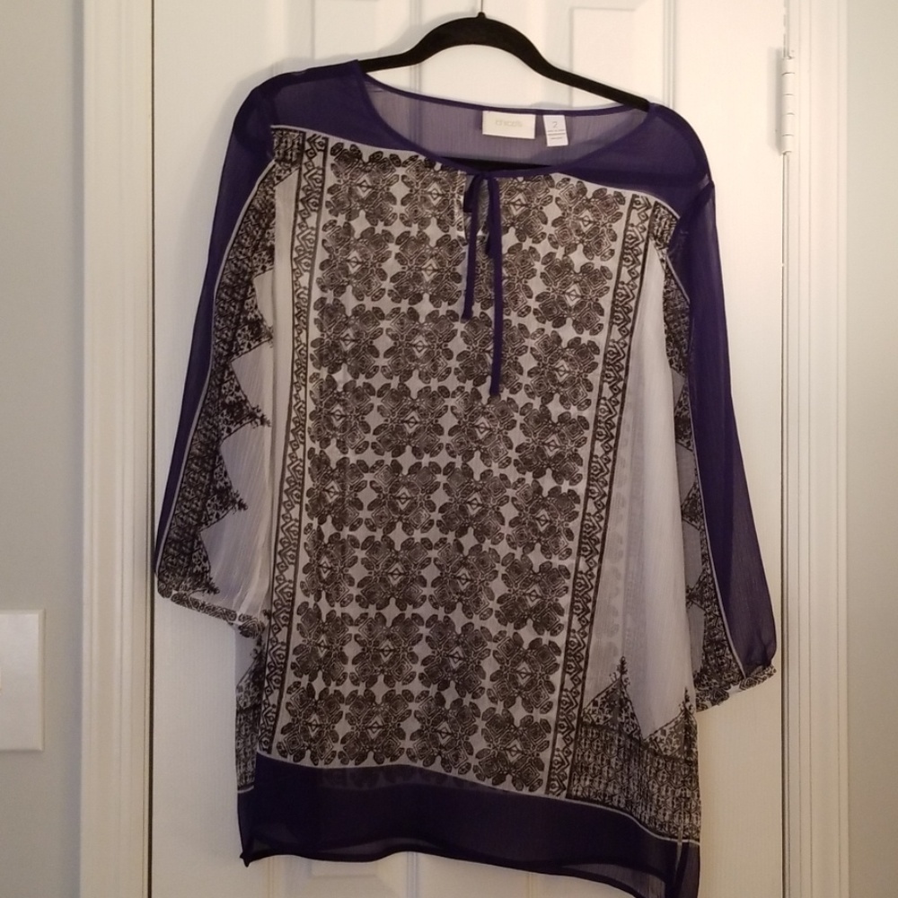 Firm Price***Chico's Semi-Sheer Tunic Top